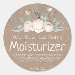 Sticker Kraft Étiquette Pour Hydratant Visage Fait