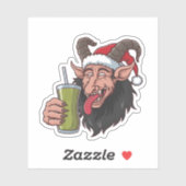 Sticker Krampus Boire Vert Matcha Noël Éffrayant (Feuille)
