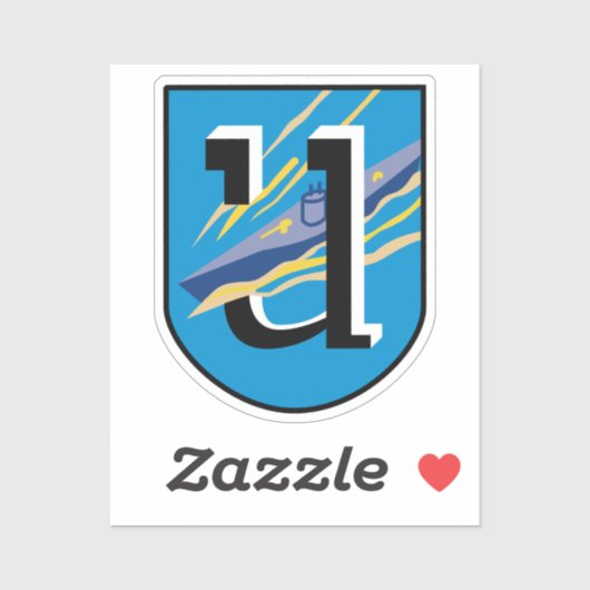 Sticker Kriegsmarine 1ère U-boat flottille Emblem Classic  (Feuille)