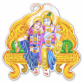 Sticker Krishna Radha Vigneshwara Hinduisme psychédélique (Devant)