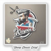 Sticker "Krispin Barber Shop Logo Design" (Devant)