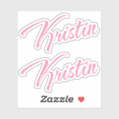 Sticker Kristin Nom décoratif en rose x2 (Feuille)