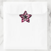 Sticker KRW Star et Swirls Zebra rose et noir (Sac)