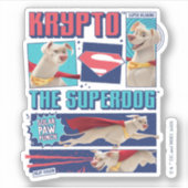 Sticker Krypto Les Panneaux De Bande Dessinée Super Chien (Devant)