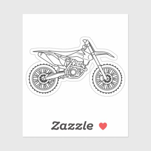 Sticker KTM Motocross line art (Feuille)