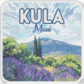 Sticker Kula Maui Haleakala Hawaii Lavender Retro (Devant)