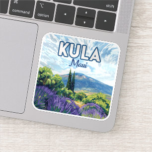 Sticker Kula Maui Haleakala Hawaii Lavender Retro