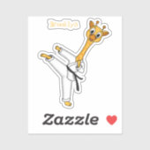 Sticker Kung Fu giraffe (Feuille)