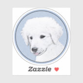 Sticker Kuvasz Peinture - Cute Original Chien Art (Feuille)