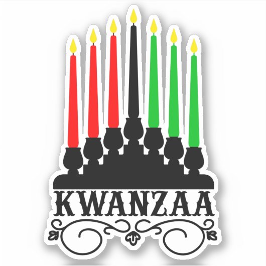 Sticker Kwanzaa Sept bougies Kiss Cut (Devant)