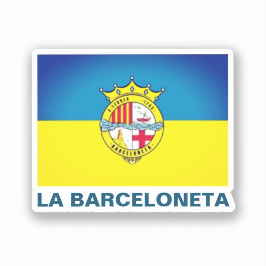 Sticker La Barceloneta (drapeau, quartier de Barcelone) (Recto)