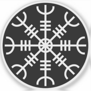 Sticker La barre d'Awe - Aegishjalmur (blanc sur noir)