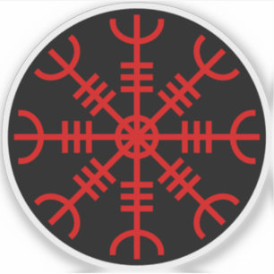 Sticker La barre d'Awe - Aegishjalmur (rouge sur noir)