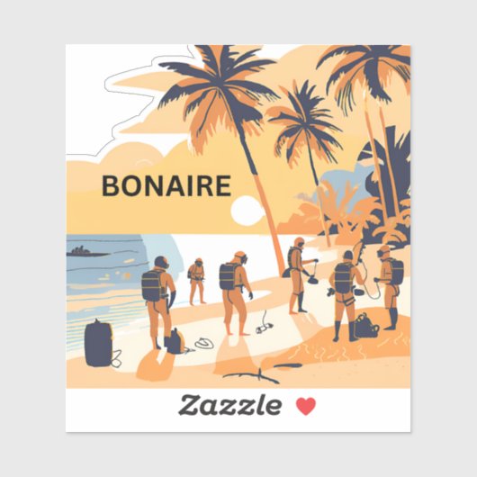 Sticker La beauté de Bonaire vous attend (Feuille)