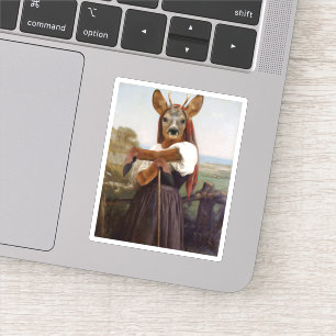 Sticker La bergère des cerfs les plus sèches de Bouguereau