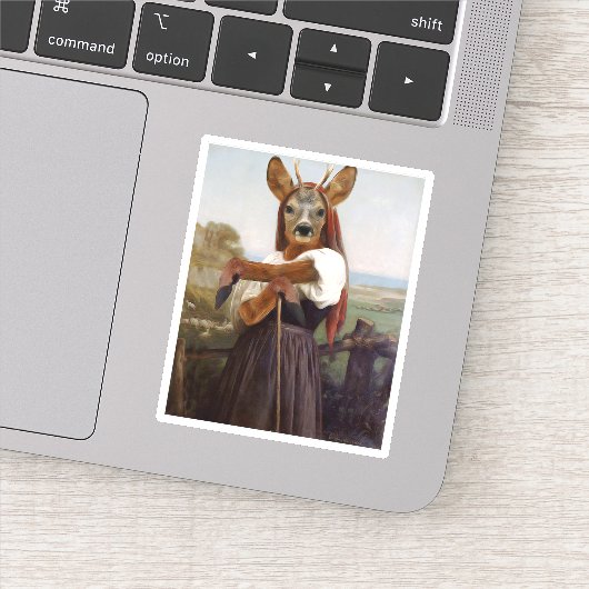 Sticker La bergère des cerfs les plus sèches de Bouguereau (Détail)