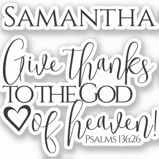 Sticker La Bible Remet Merci Christian Modern Script (Recto)