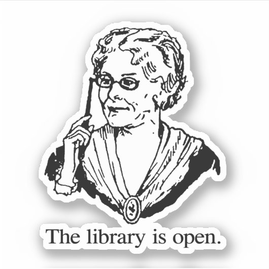 Sticker La bibliothèque est ouverte (Devant)
