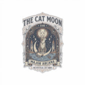 Sticker La carte de tarot de chat de lune majeure arcane v (Devant)