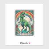 Sticker La carte de tarot T-Rex The Destroyer (Feuille)