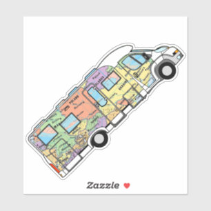 Sticker La carte du monde des motos de Traveling RV