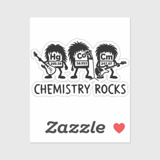 Sticker La chimie déchire le groupe de rock scientifique (Feuille)