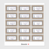 Sticker La collection Mariage de Burlap du phare nautique (Feuille)