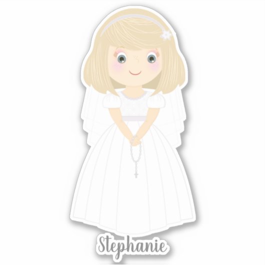 Sticker La colombe communion Blonde Girl (Devant)