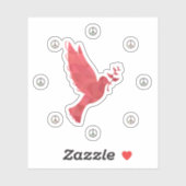 Sticker La colombe et les signes de paix (Feuille)