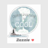 Sticker La conservation est le pingouin Cool (Feuille)