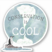 Sticker La conservation est le pingouin Cool (Devant)