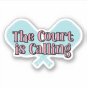 Sticker "La Cour appelle" sur une pagaie de basket (Devant)