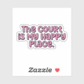 Sticker La Cour est mon heureux endroit Pickleball rose (Feuille)