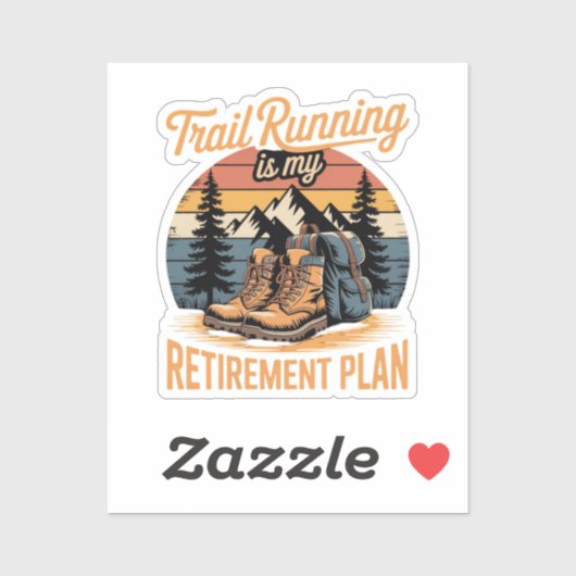Sticker La course sur sentier est mon plan de retraite (Feuille)