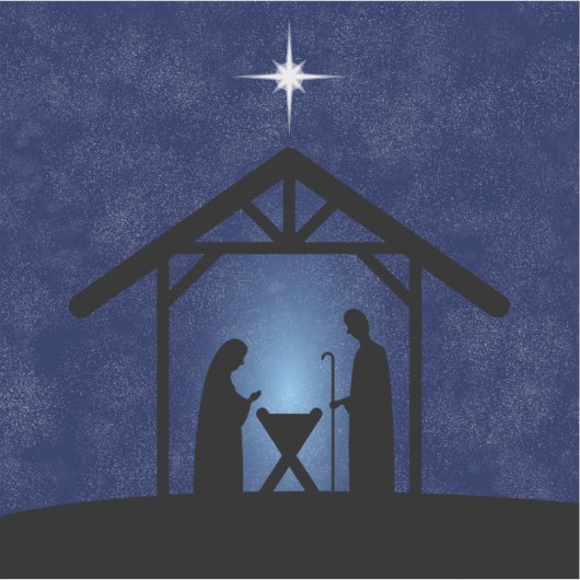 Sticker La crèche de Noël Scène religieuse (Devant)