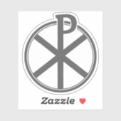 Sticker La Croix Chi-Rho - v3 (gris) (Feuille)