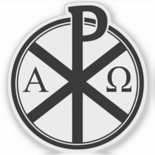 Sticker La Croix Chi-Rho - v4 (noir)
