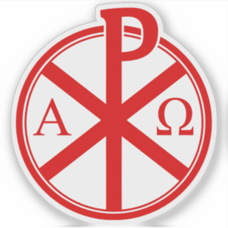 Sticker La Croix Chi-Rho - v4 (rouge)