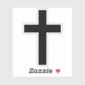 Sticker La Croix chrétienne (noir) (Feuille)