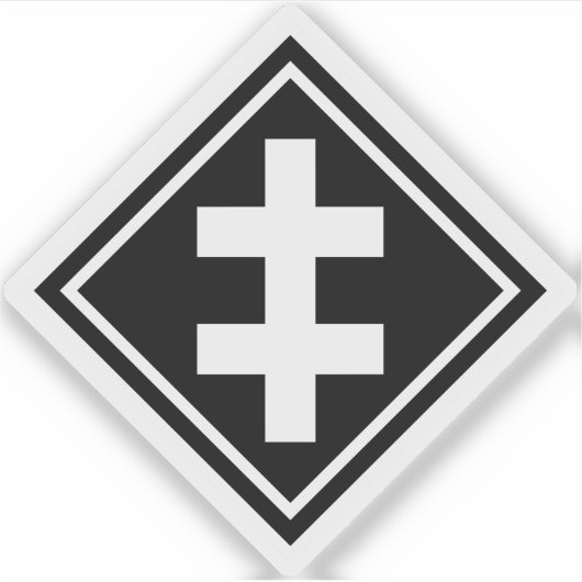 Sticker La Croix de Lorraine - v2 (blanc) (Devant)