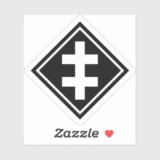 Sticker La Croix de Lorraine - v2 (blanc) (Feuille)