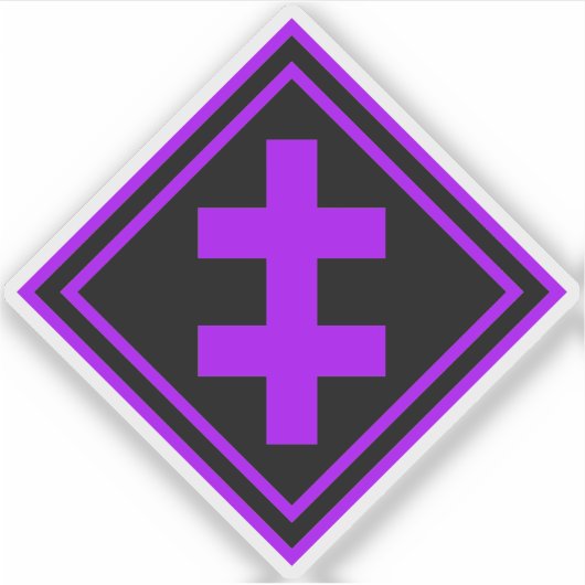 Sticker La Croix de Lorraine - v2 (violet) (Devant)