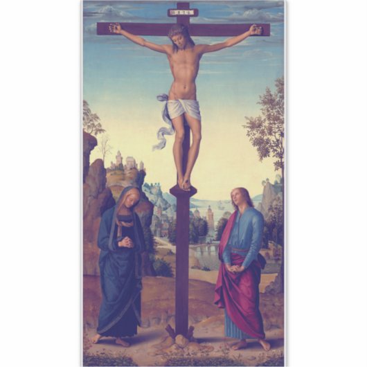 Sticker La Crucifixion avec la Vierge par Pietro Perugino (Devant)