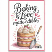 Sticker La cuisson personnalisée est l'amour fait comestib (Devant)