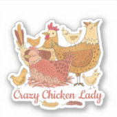 Sticker La dame folle du poulet (Devant)