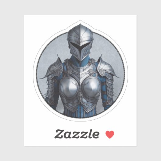Sticker La Dame Mystère en Argent Armure Denim Veste (Feuille)
