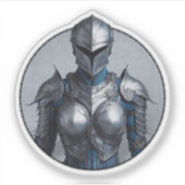 Sticker La Dame Mystère en Argent Armure Denim Veste (Devant)
