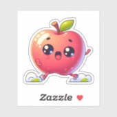 Sticker la danse de la pomme kawaii (Feuille)