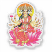 Sticker La déesse Gayatri Devi sur Lotus Hindu Deity (Devant)