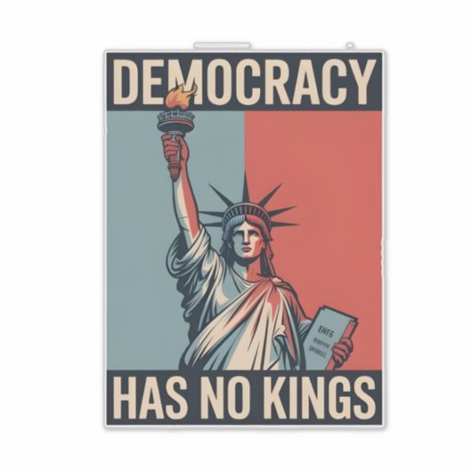 Sticker La démocratie n'a pas de rois Statut Liberté Améri (Devant)